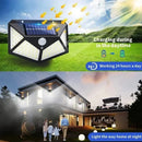 Refletor Solar Power Wall Light com sensor de movimento, 100 LED, 1 Pc, 2 Pcs, 4Pcs