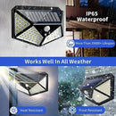 Refletor Solar Power Wall Light com sensor de movimento, 100 LED, 1 Pc, 2 Pcs, 4Pcs