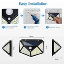 Refletor Solar Power Wall Light com sensor de movimento, 100 LED, 1 Pc, 2 Pcs, 4Pcs